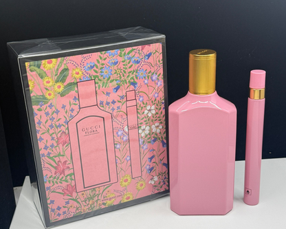 Gucci Flora Gorgeous Gardenia Eau De Parfum 2 Piece Set 3.3 and 0.33 oz NIB