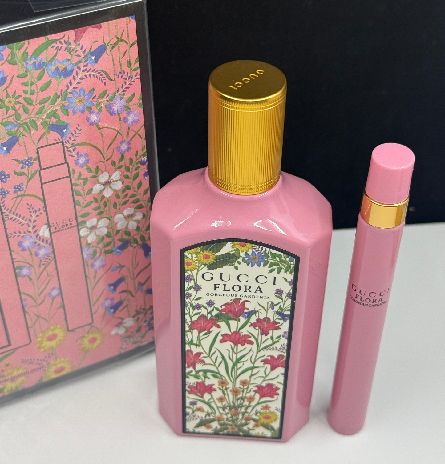 Gucci Flora Gorgeous Gardenia Eau De Parfum 2 Piece Set 3.3 and 0.33 oz NIB
