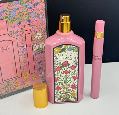 Gucci Flora Gorgeous Gardenia Eau De Parfum 2 Piece Set 3.3 and 0.33 oz NIB
