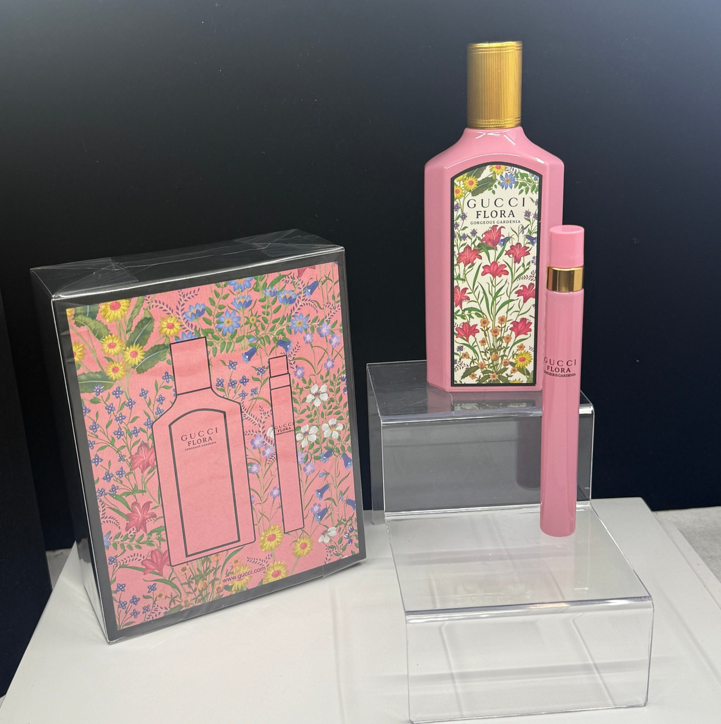 Gucci Flora Gorgeous Gardenia Eau De Parfum 2 Piece Set 3.3 and 0.33 oz NIB