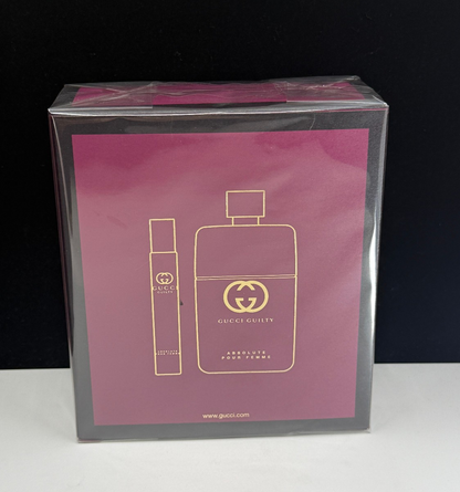 Gucci Guilty Absolute by gucci 2 pc set (3.0 oz + 0.25 oz) EDP New In Box