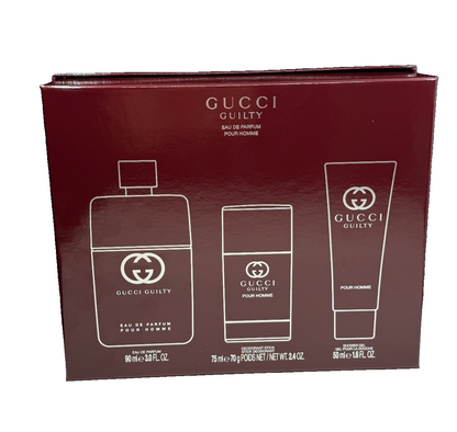 Gucci Guilty Beauty Eau De Parfum Pour Homme 3 Piece Set New In Box